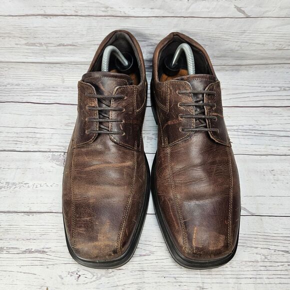 ECCO Helsinki Bike Toe Brown Leather Derby Shoes Mens 42 Lace Up Dress Comfort ECCO Mens Helsinki Brown Leather Oxfords Shoes Bike Toe Lace  main image 3